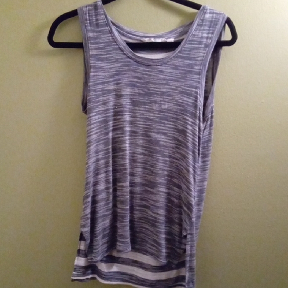 Athleta Tops - Athleta Gray and White Sleeveless Tank Top